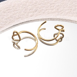 304 Stainless Steel Heart Hoop Nose Rings&nbsp;AJEW-A062-06G