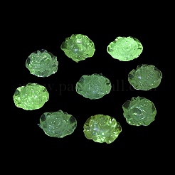 UVメッキ 光る虹色 アクリルビーズ  キラキラビーズ  暗闇で光る  ローズ  ミックスカラー  20x18x10.5mm  穴：2.5mm&nbsp;LACR-R001-15A