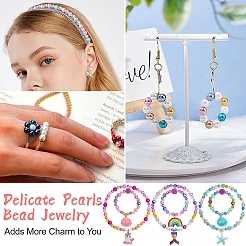 2 Sets 2 Styles DIY Round ABS Plastic Imitation Pearl and Glass Pearl Beads Bracelets Making Kits&nbsp;DIY-YW0012-65