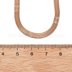 4MM 304 Stainless Steel Flower Herringbone Chain Necklaces for Women&nbsp;NJEW-B131-08RG