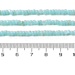 天然淡水シェルビーズ連売り  染め  ロンデル  アクアマリン  3x2mm  穴：0.5mm  約183~186個/連  14.96''（38センチメートル）&nbsp;SHEL-P017-01B-03