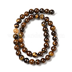 天然石ビーズ  ラウンド  タイガーアイ  グレードB  カラフル  8mm  穴：1mm  約47~50個/連  15インチ&nbsp;X-Z0RQX012