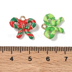 合金エナメルチャーム  ちょう結びのチャーム  ゴールドカラー  ミックスカラー  13x15x4mm  穴：1.5mm&nbsp;AL-CBAA7FD-03