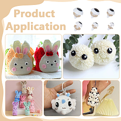 6スタイルのプラスチック製クラフトドールアイ  ぬいぐるみの目  diyの人形のおもちゃの人形のプラシ天の動物の作成のため  ラウンド  ホワイト  14~19.5x8~17.5mm&nbsp;DIY-PH0031-40