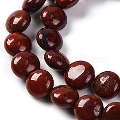 天然レッドレインボージャスパービーズ連売り  フラットラウンド  7.5~8x4.5~5mm  穴：1.2mm  約50~51個  14.57~15.35インチ（37~39cm）&nbsp;G-T047-A15-01