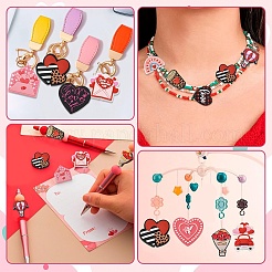 15Pcs 15 Styles Valentine's Day Food Grade Silicone Focal Beads&nbsp;SIL-YW0002-56