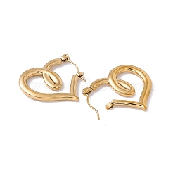 Ion Plating(IP) 304 Stainless Steel Heart Hoop Earrings for Women&nbsp;EJEW-E199-12G