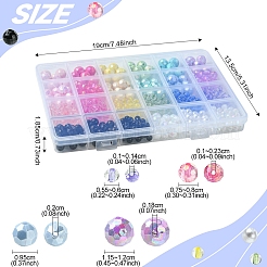 DIY ラウンド アクリル ビーズ ジュエリー作り ファインディング キット  ミックスカラー  6~12x5.5~11.5mm  穴：1~2.3mm&nbsp;DIY-FS0007-79