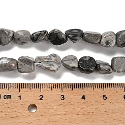天然な地図の石のビードの繊維  ナゲット  タンブルストーン  7~13x4.5~10x4.5~10mm  穴：1.2mm  約44~46個/連  15.08''~16.14''（38.3~41センチメートル）&nbsp;G-P497-01E-58