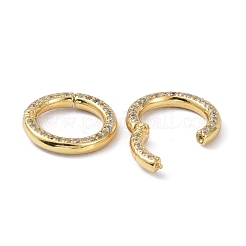 Eco-Friendly Brass Micro Pave Clear Cubic Zirconia Twister Clasps&nbsp;ZIRC-C024-31G