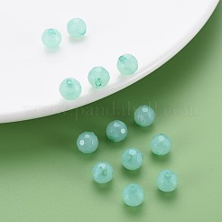 透明なアクリルビーズ  染め  多面カット  ラウンド  ミディアムアクアマリン  8x7.5mm  穴：1.6mm  約1810個/500g&nbsp;TACR-S154-62E-02