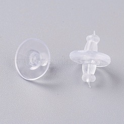 プラスチック製ピアスキャッチ  ブレット クラッチ イヤリング バック パッド付き  重いポストのイヤリングを固定するため  10x6mm  穴：0.8mm  約357個/50g&nbsp;X-KY-F002-06