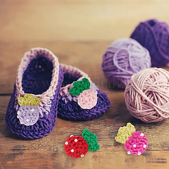 12Pcs 6 Colors Hand Crochet Wool Ornament Accessories&nbsp;DIY-DR0001-09