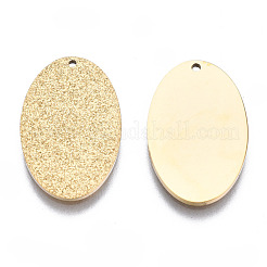 316サージカルステンレスペンダント  オーバル  14KGP本金メッキ  18x11.5x1mm  穴：0.8mm&nbsp;STAS-N097-046