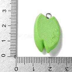 樹脂製鉄製ペンダント  人工野菜のテーマ  エンドウ  27x16x7.5mm  穴：2mm&nbsp;RESI-D280-09