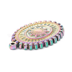 イオンプレーティング（IP）304ステンレスペンダント  花とオーバル  虹色  19.5x13.5x2mm  穴：0.8mm&nbsp;STAS-P288-05M