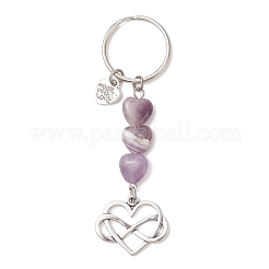 Heart Natural Mixed Gemstone Keychains&nbsp;KEYC-JKC01455