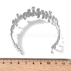 女性用304ステンレススチールカフバングル  フェンス  ステンレス鋼色  1-1/2インチ（3.9cm）  内径：2-1/2インチ（6.2cm）&nbsp;BJEW-D384-04P