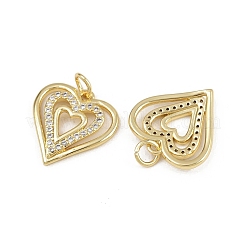 Brass Micro Pave Clear Cubic Zirconia Pendants&nbsp;ZIRC-I367-14G-10