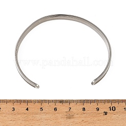 6mm 304ステンレススチール製溝付きカフバングルのブランク製作  DIYスライドチャームカフバングル用  変色なし  ステンレス鋼色  内径：2.60x2.05インチ（6.6x5.2cm）&nbsp;SA-CBA4244-01P