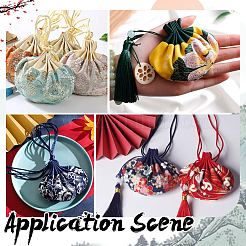 7個 7色 3D花柄刺繍サテン巾着バッグ  サシェポーチ  ミックスカラー  17~18cm  バッグ：8.6x8.7x2センチメートル  1pc /カラー&nbsp;ABAG-PH0001-88