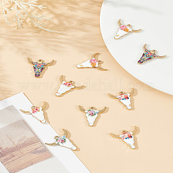 10Pcs 5 Colors Alloy Enamel Pendants&nbsp;FIND-LP0002-25