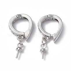 Brass Micro Pave Clear Cubic Zirconia Twister Clasps&nbsp;KK-P223-39P