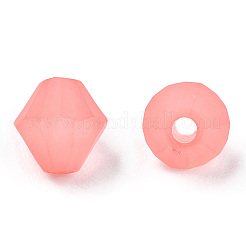 つや消しアクリルビーズ  多面カット  コーン  ライトコーラル  6x5.5mm  穴：1.5mm  約6770個/500g&nbsp;MACR-S373-61K-03