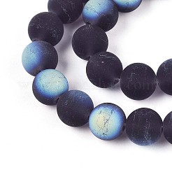 Frosted Transparent Glass Beads Strands&nbsp;LS-GLAA-T032-T10mm-MBB03