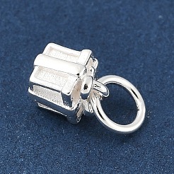 925 Sterling Silver Gift Box Charms with Jump Rings&nbsp;STER-R013-14S