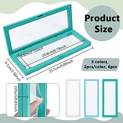 6Pcs 3 Colors Transparent Thin Film Suspension Plastic Jewelry Display Boxes&nbsp;CON-NB0002-43