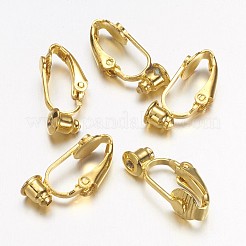 Brass Clip-on Earring Converters Findings&nbsp;X-KK-Q115-G
