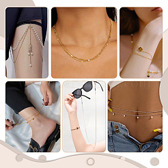 Ahademaker diy 304 ステンレス フィガロ チェーン ネックレス 作成キット  ゴールドカラー  2~12x1.4~8x0.5~6mm  穴：1.2~6.5mm&nbsp;FIND-GA0006-95G