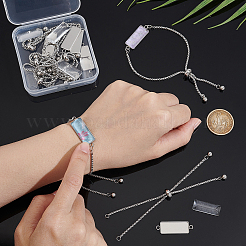 DIY Blank Rectangle Dome Link Bracelet Making Kit&nbsp;DIY-UN0005-31