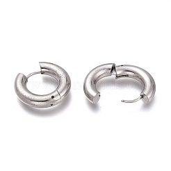 変色しにくい201ステンレススチール製ハギーフープピアス  304ステンレスピン付き  低刺激性のイヤリング  リング  ステンレス鋼色  4ゲージ  22x5mm  ピン：1mm&nbsp;EJEW-L256-05I-P
