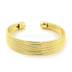Rack Plating Brass Wide Open Cuff Bangles for Women&nbsp;BJEW-P322-04G