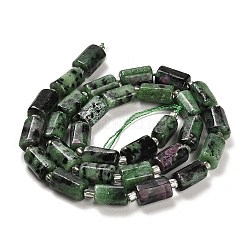 天然石ルビーインゾイサイトビーズ連売り  シードビーズで  ファセット列  9~11x6~7.5x6~7.5mm  穴：1.2mm  約30個/連  15.16~15.55インチ（38.5~39.5cm）&nbsp;G-G068-A06-01
