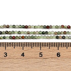天然のアフリカブラッドストーンビーズ連売り  多面カット  ラウンド  2mm  穴：0.5mm  約220~222個/連  15.24''~15.67''（38.7~39.8センチメートル）&nbsp;G-S388-A02-2mm