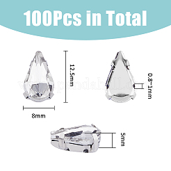 100Pcs Teardrop Sew on Rhinestone&nbsp;RGLA-DC0001-05