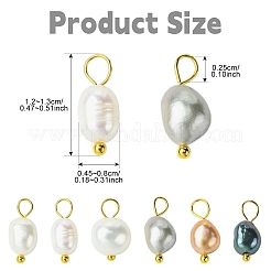 10Pcs Natural Cultured Freshwater Pearl Rice Charms&nbsp;PALLOY-YW00075