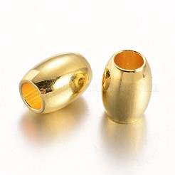 バレル真鍮ヨーロッパ大きな穴ビーズ  ミックスカラー  9x7mm  穴：4mm&nbsp;X-KK-E673-004