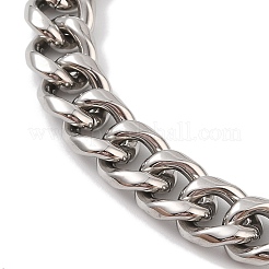 Non-Tarnish 304 Stainless Steel Cuban Link Chain Bracelets for Men&nbsp;BJEW-B096-35A-P