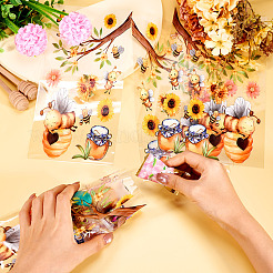 OPPプラスチックプリントキャンディ保存袋  チョコレート用  キャンディ  クッキーギフト包装  長方形  ミツバチ  27.6x12.5x0.02cm&nbsp;ABAG-TAC0035-04A