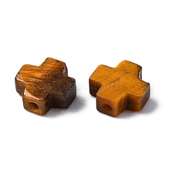天然石タイガーアイビーズ  クロス  8x8x3mm  穴：1.2mm&nbsp;G-K369-04D