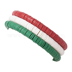 3Pcs 3 Styles Handmade Polymer Clay Beaded Stretch Bracelet Sets&nbsp;BJEW-TA00499