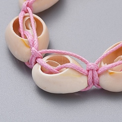 Natural Cowrie Shell Braided Beads Bracelets&nbsp;BJEW-JB05057-04