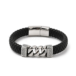 1Pc Braided Leather Cord Bracelets for Men&nbsp;BJEW-DJ0001-13