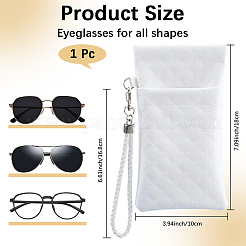 Pu レザー眼鏡ケース  長方形  ホワイト  180x105x18mm&nbsp;FIND-WH20019-219A