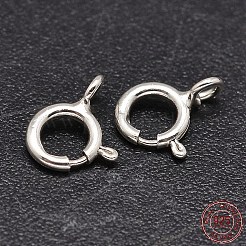 925スターリングシルバースプリングリングの留め金  銀  12x10x1.8mm  穴：1.8mm&nbsp;STER-F014-06H