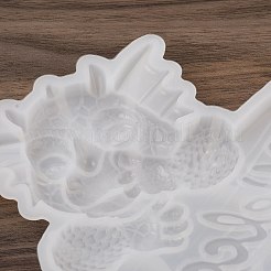 半ソリッド DIY シリコン型  レジン型  UVレジン用  エポキシ樹脂工芸品作り  ホワイト  恐竜  165x145x18mm&nbsp;LS-SIMO-G001-01H